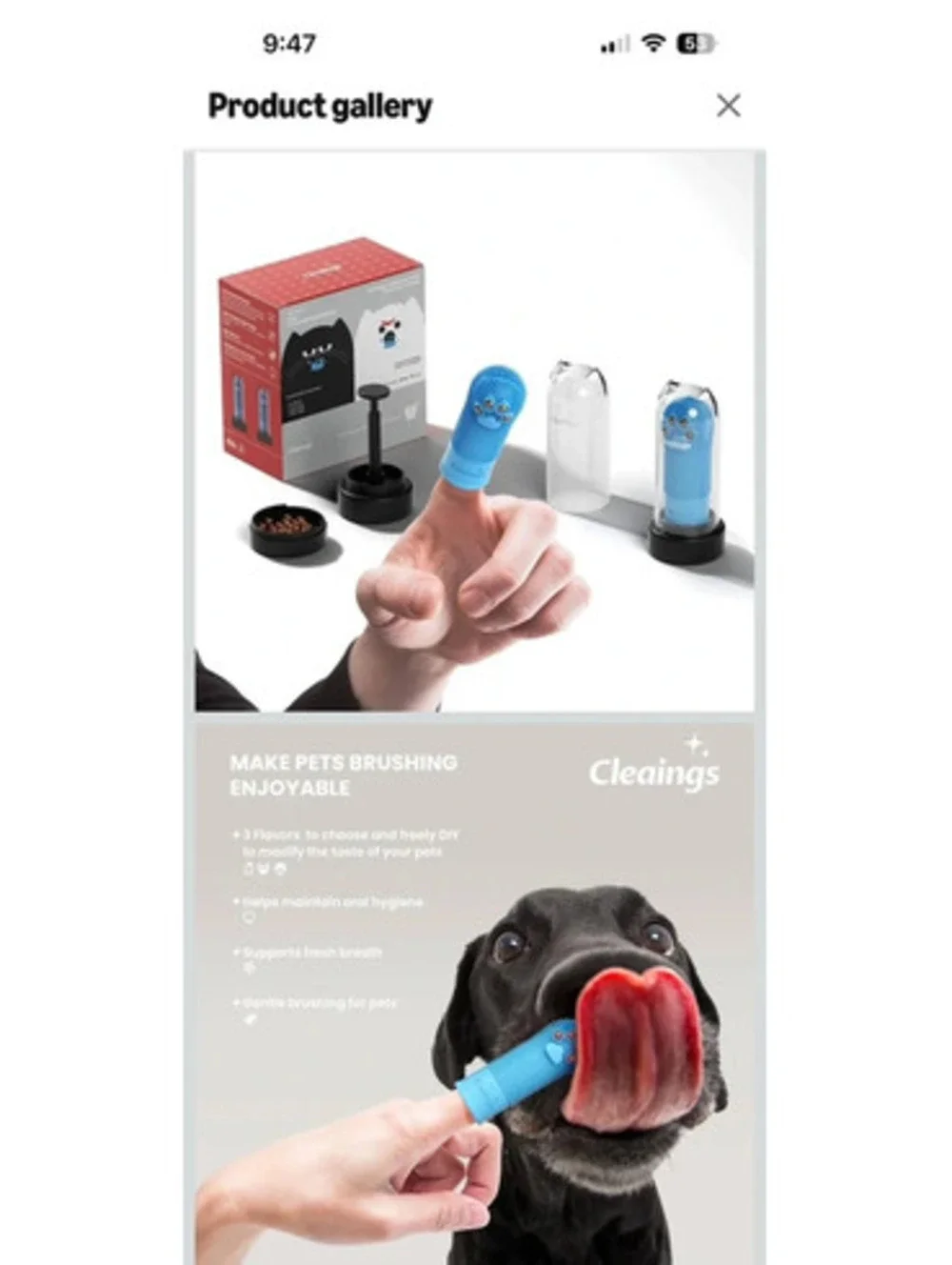 Pet finger toothbrush